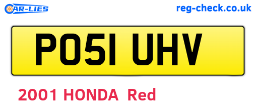 PO51UHV are the vehicle registration plates.
