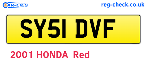 SY51DVF are the vehicle registration plates.