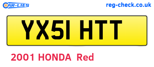YX51HTT are the vehicle registration plates.