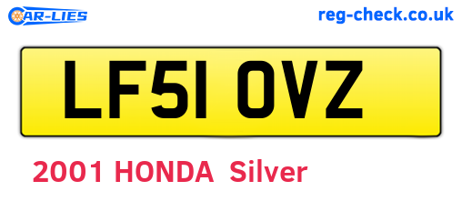 LF51OVZ are the vehicle registration plates.