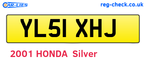 YL51XHJ are the vehicle registration plates.