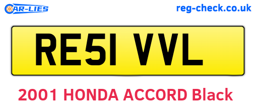 RE51VVL are the vehicle registration plates.