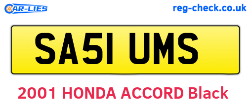 SA51UMS are the vehicle registration plates.