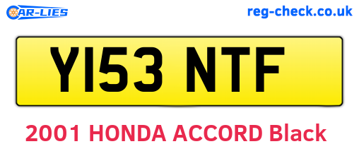 Y153NTF are the vehicle registration plates.