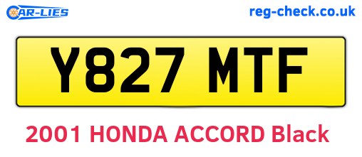 Y827MTF are the vehicle registration plates.