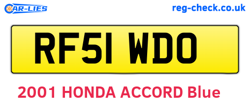 RF51WDO are the vehicle registration plates.