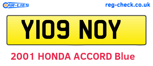 Y109NOY are the vehicle registration plates.