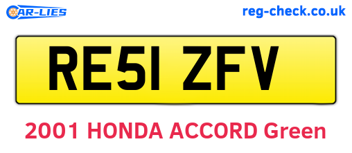 RE51ZFV are the vehicle registration plates.