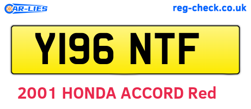 Y196NTF are the vehicle registration plates.