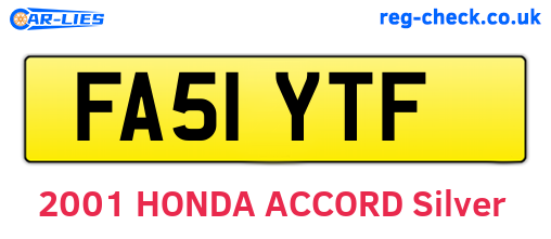 FA51YTF are the vehicle registration plates.