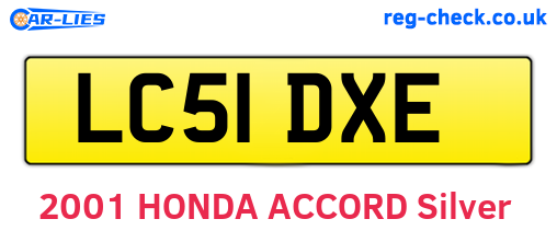 LC51DXE are the vehicle registration plates.