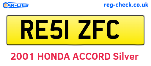 RE51ZFC are the vehicle registration plates.