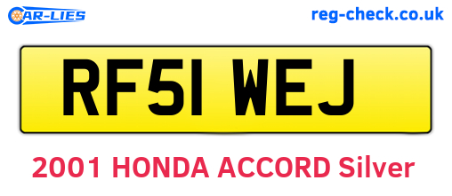 RF51WEJ are the vehicle registration plates.
