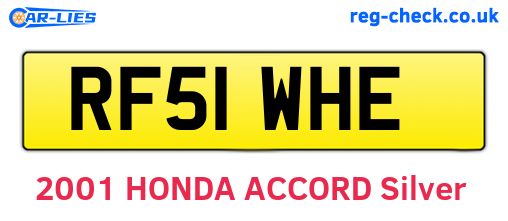 RF51WHE are the vehicle registration plates.