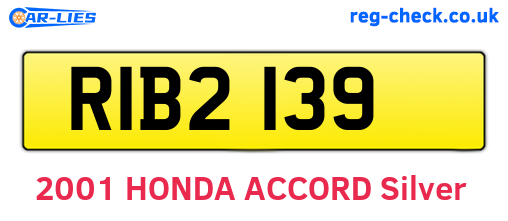 RIB2139 are the vehicle registration plates.