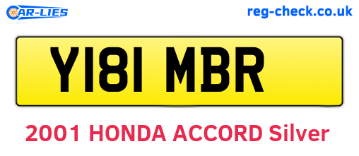 Y181MBR are the vehicle registration plates.