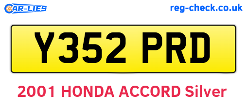 Y352PRD are the vehicle registration plates.