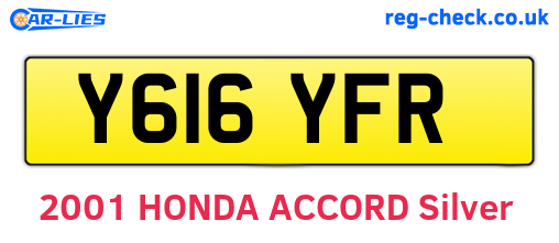 Y616YFR are the vehicle registration plates.