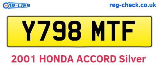 Y798MTF are the vehicle registration plates.