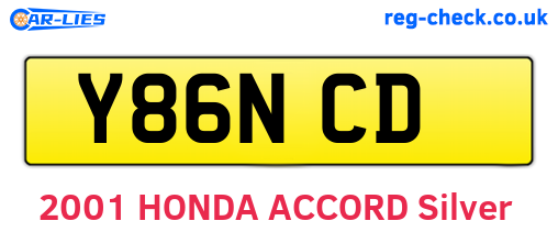 Y86NCD are the vehicle registration plates.