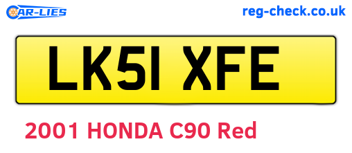 LK51XFE are the vehicle registration plates.