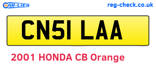 CN51LAA are the vehicle registration plates.