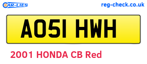 AO51HWH are the vehicle registration plates.