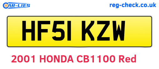 HF51KZW are the vehicle registration plates.