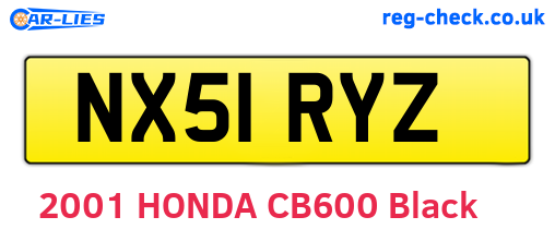 NX51RYZ are the vehicle registration plates.