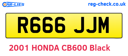 R666JJM are the vehicle registration plates.