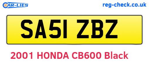 SA51ZBZ are the vehicle registration plates.
