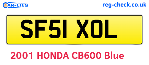 SF51XOL are the vehicle registration plates.