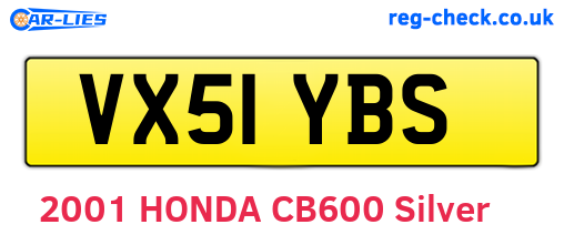 VX51YBS are the vehicle registration plates.