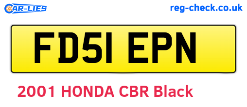 FD51EPN are the vehicle registration plates.