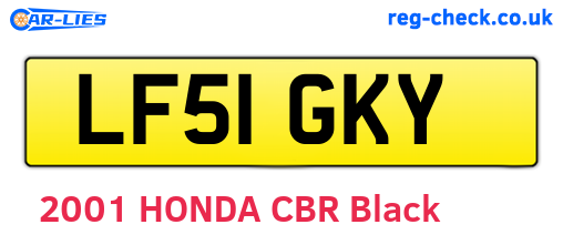 LF51GKY are the vehicle registration plates.