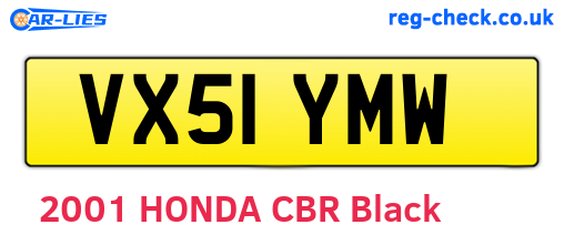 VX51YMW are the vehicle registration plates.