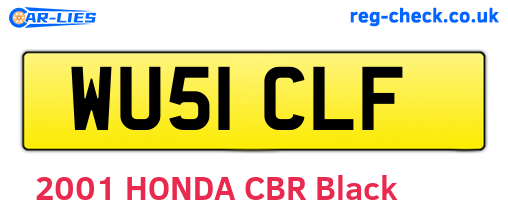 WU51CLF are the vehicle registration plates.