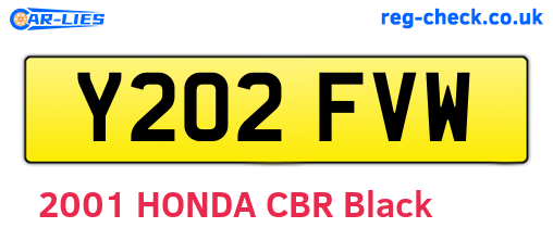Y202FVW are the vehicle registration plates.