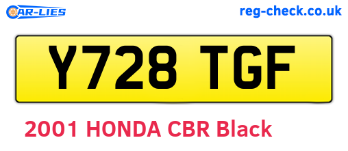 Y728TGF are the vehicle registration plates.