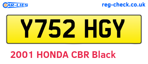 Y752HGY are the vehicle registration plates.