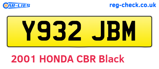 Y932JBM are the vehicle registration plates.