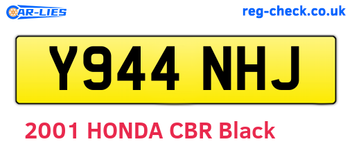 Y944NHJ are the vehicle registration plates.