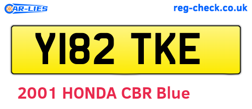 Y182TKE are the vehicle registration plates.