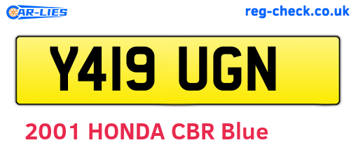Y419UGN are the vehicle registration plates.