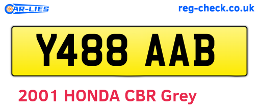 Y488AAB are the vehicle registration plates.