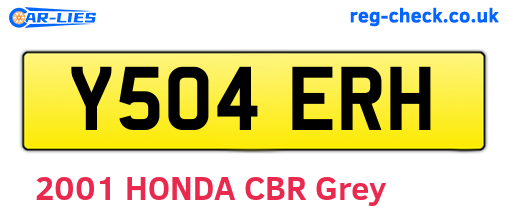 Y504ERH are the vehicle registration plates.