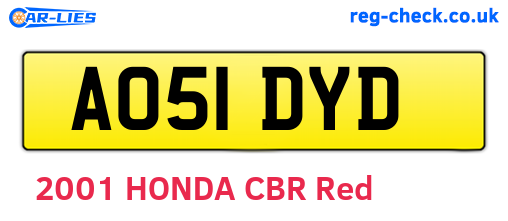 AO51DYD are the vehicle registration plates.