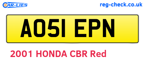 AO51EPN are the vehicle registration plates.