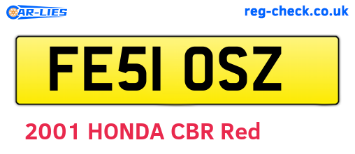 FE51OSZ are the vehicle registration plates.
