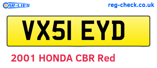 VX51EYD are the vehicle registration plates.